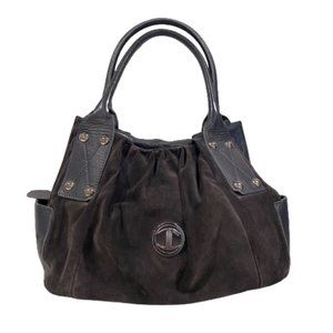 Jennifer Tattanelli Black Suede Shoulder Bag